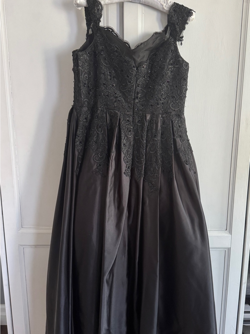 JJs House Black Lace Appliqué Prom Gown